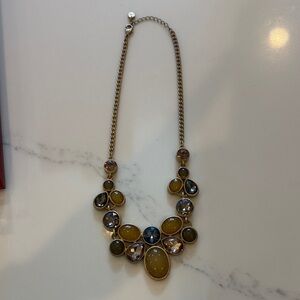 Loft Elegant Gold and Acrylic Statement Necklace